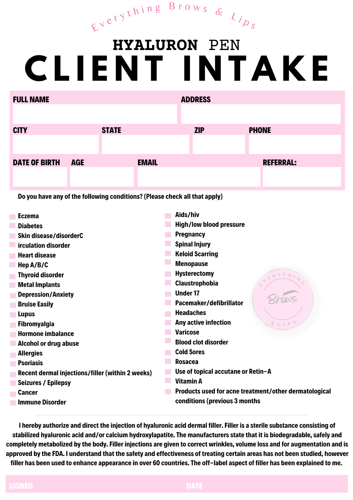 Hyaluronic Lip Fillers (Russian Effect)   PLEASE READ CONSENT FORMS PRIOR TO BOOKING (6 pages)